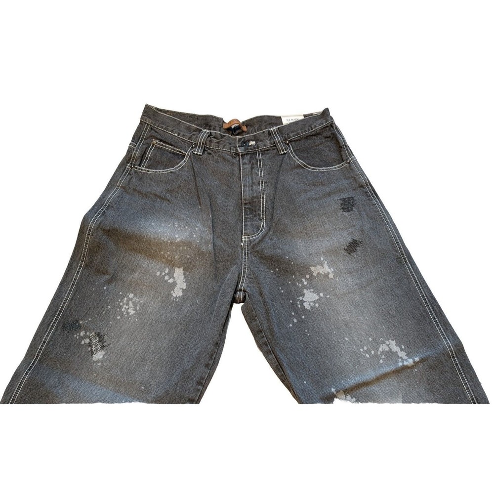 Vintage Y2K PJ MARK Men's Gray Denim Jeans 34/32 Baggy Wide Leg Cholo Skater - Picture 4 of 12